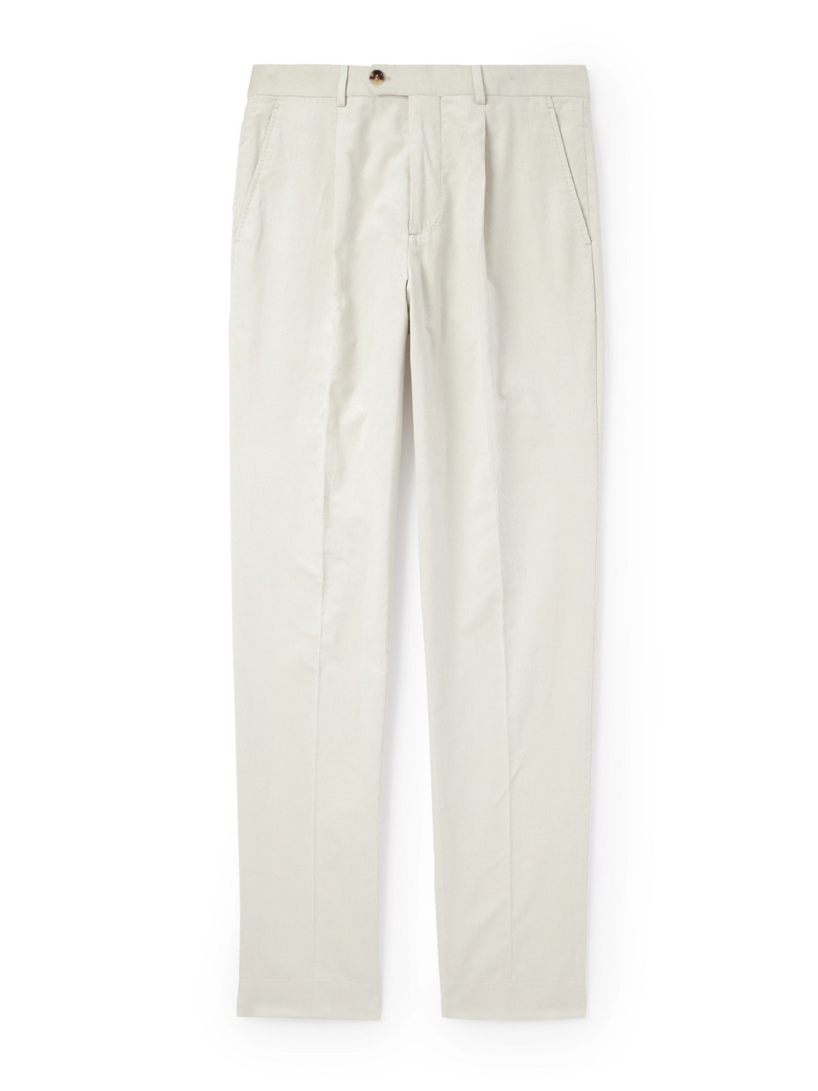 Brunello Cucinelli Straight-leg Pleated Cotton-corduroy Suit Trousers