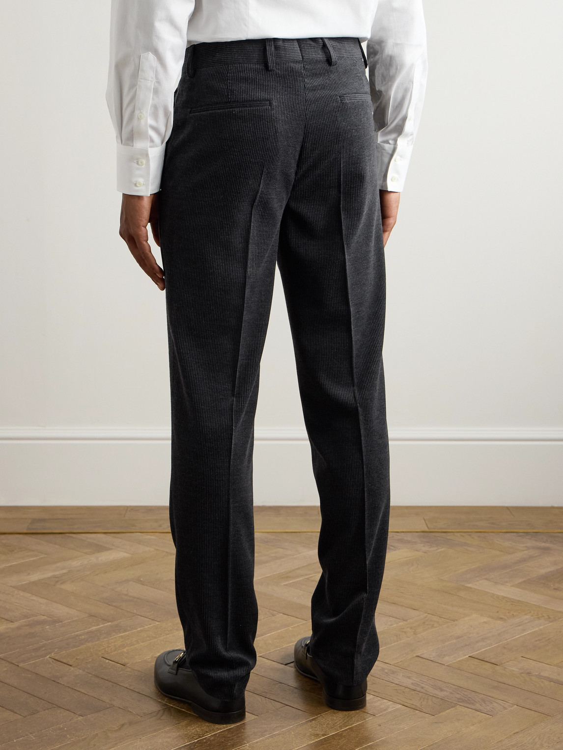 Brunello Cucinelli Straight-leg Pleated Wool, Silk And Cashmere-blend Corduroy Suit Trousers