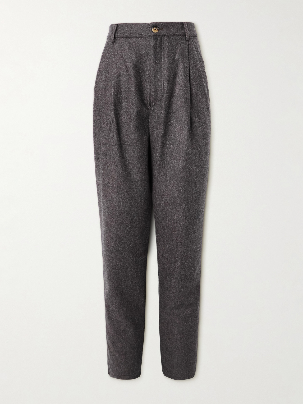 Brunello Cucinelli Straight-Leg Pleated Virgin Wool-Flannel Trousers - Men