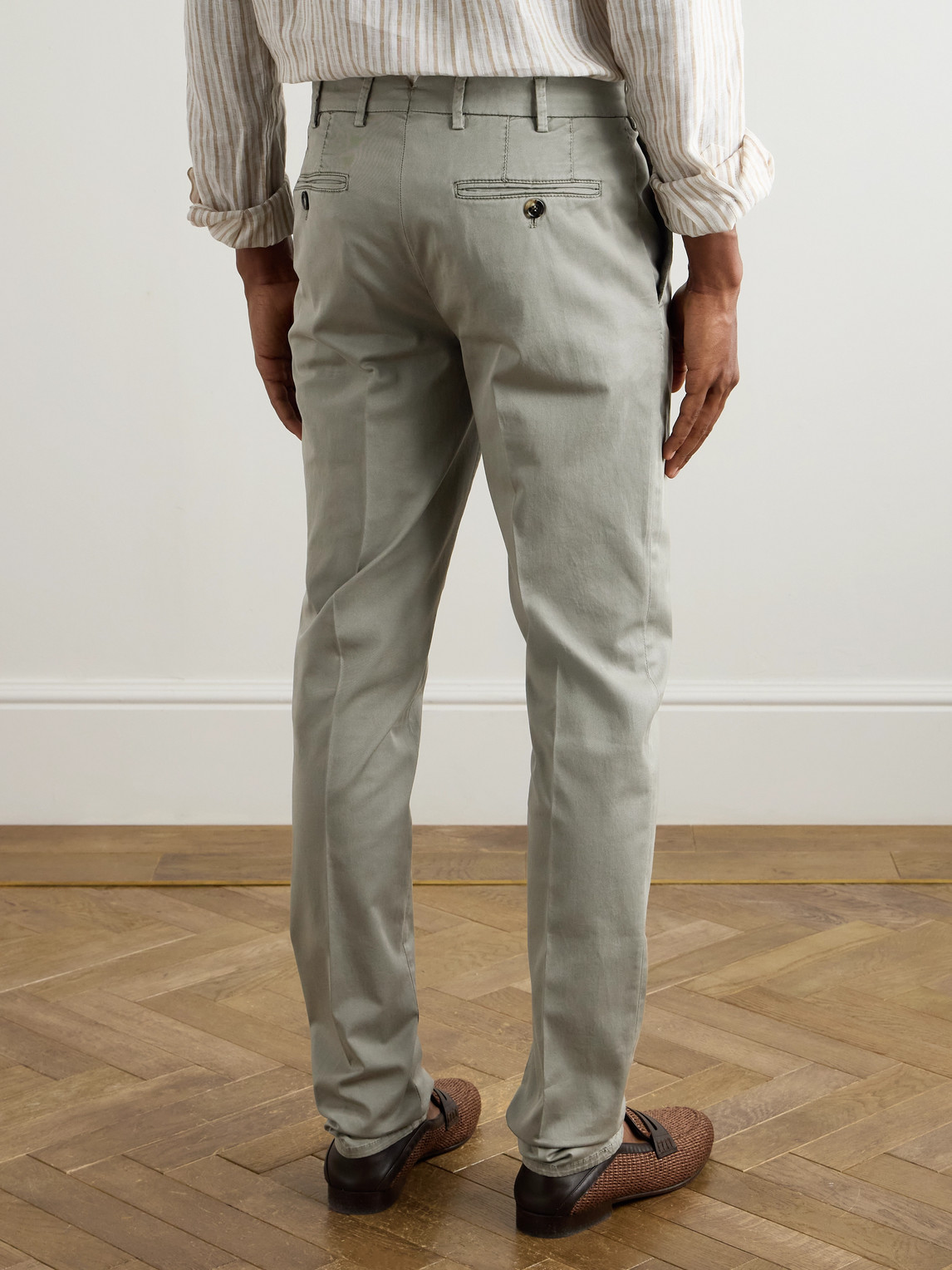 Brunello Cucinelli Tapered Cotton-blend Twill Trousers