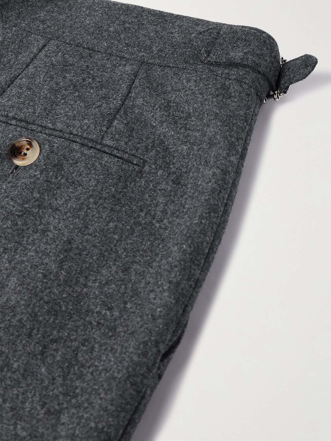 Brunello Cucinelli Tapered Pleated Virgin Wool Trousers