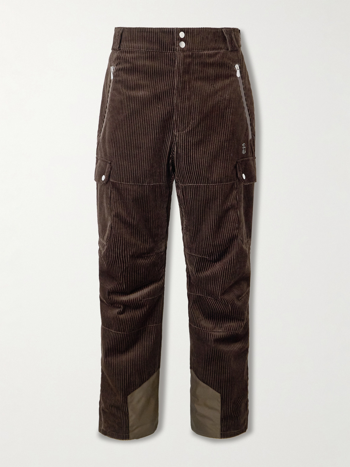 Brunello Cucinelli traight-Leg Padded hell-Trimmed Cotton-Corduroy ki Pants - Men