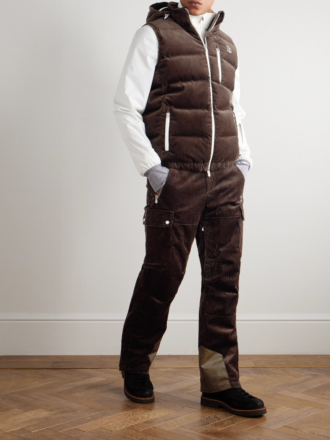 Straight-Leg Padded Shell-Trimmed Cotton-Corduroy Ski Pants — 2