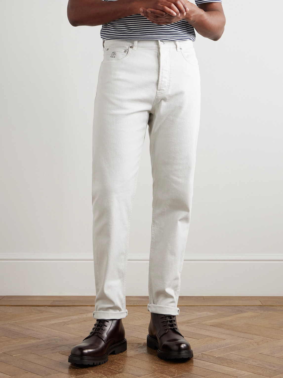 Brunello Cucinelli Slim-fit Jeans In White