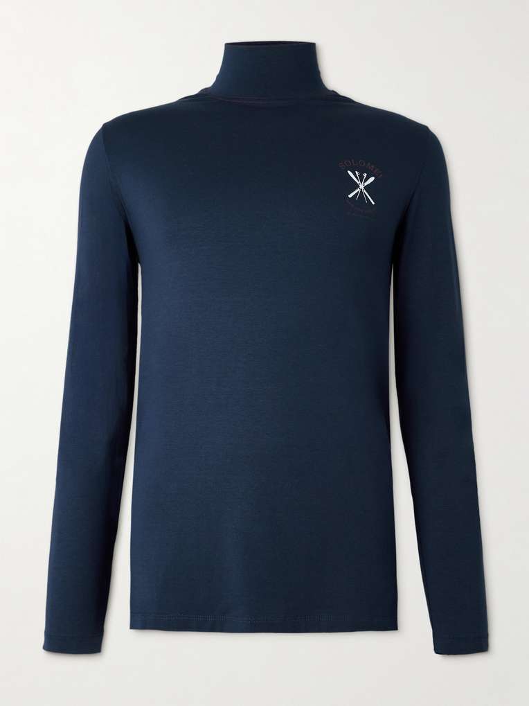 Brunello Cucinelli — Slim-Fit Logo-Print Stretch-Silk Jersey Base Layer