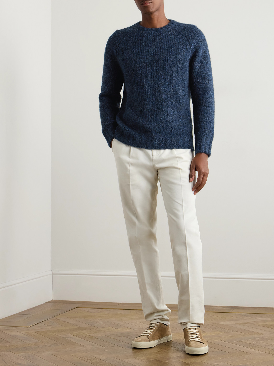 Brunello Cucinelli Alpaca-blend Sweater In Blue