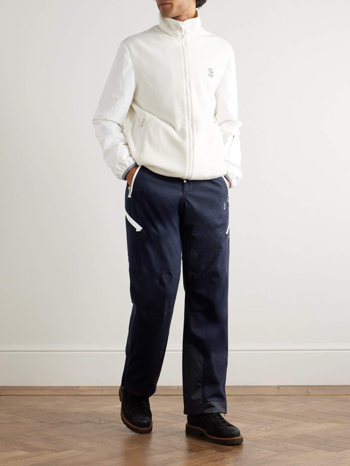 Straight-Leg Padded Shell-Trimmed Wool-Felt Ski Pants — 2