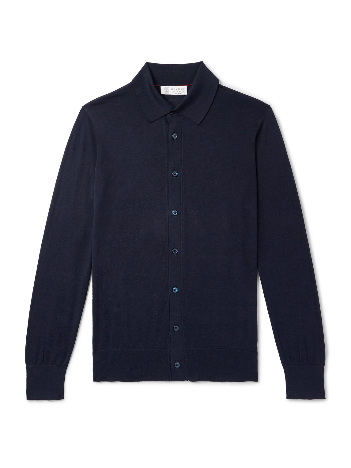 Brunello Cucinelli Silk And Cotton-blend Cardigan In Blue