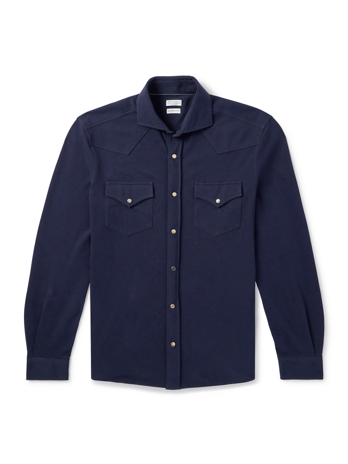 Slim-Fit Cotton-Piqué Western Shirt