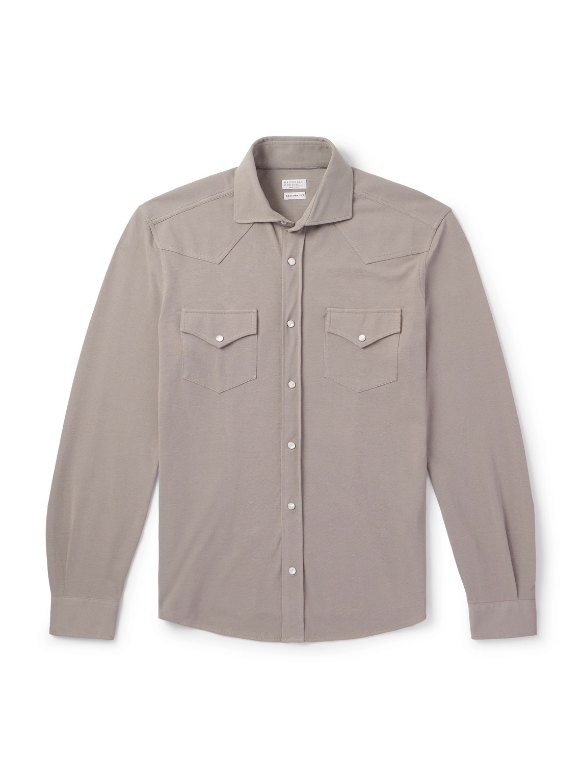 Slim-Fit Cotton-Piqué Western Shirt