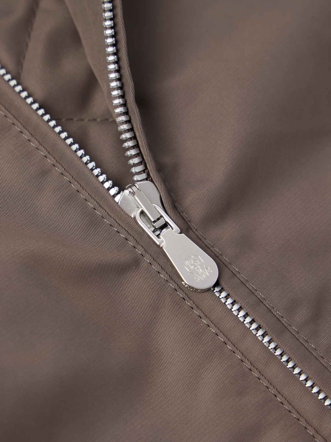 Brunello Cucinelli Padded Nylon Bomber Jacket In Brown
