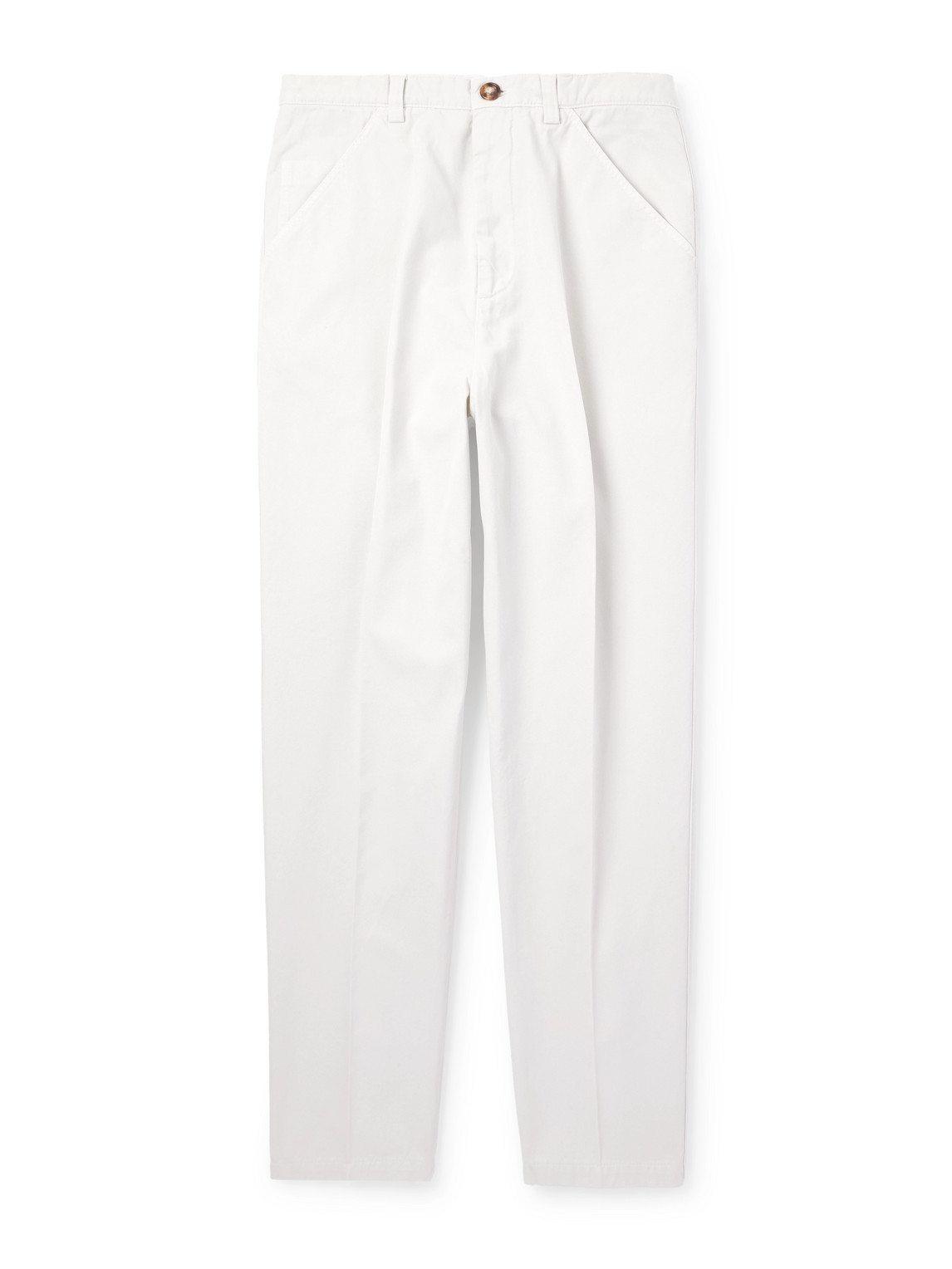 Brunello Cucinelli Cotton-twill Trousers In Neutral