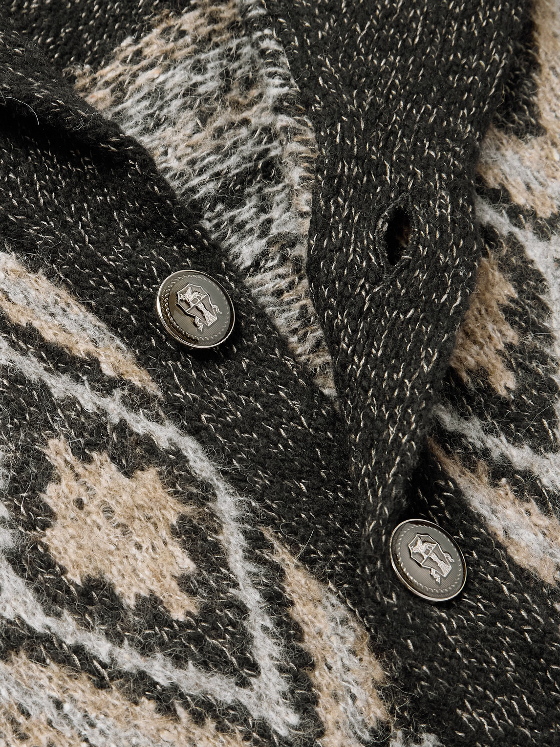Brunello Cucinelli Shawl-collar Wool, Silk And Cashmere-blend Cardigan In Black