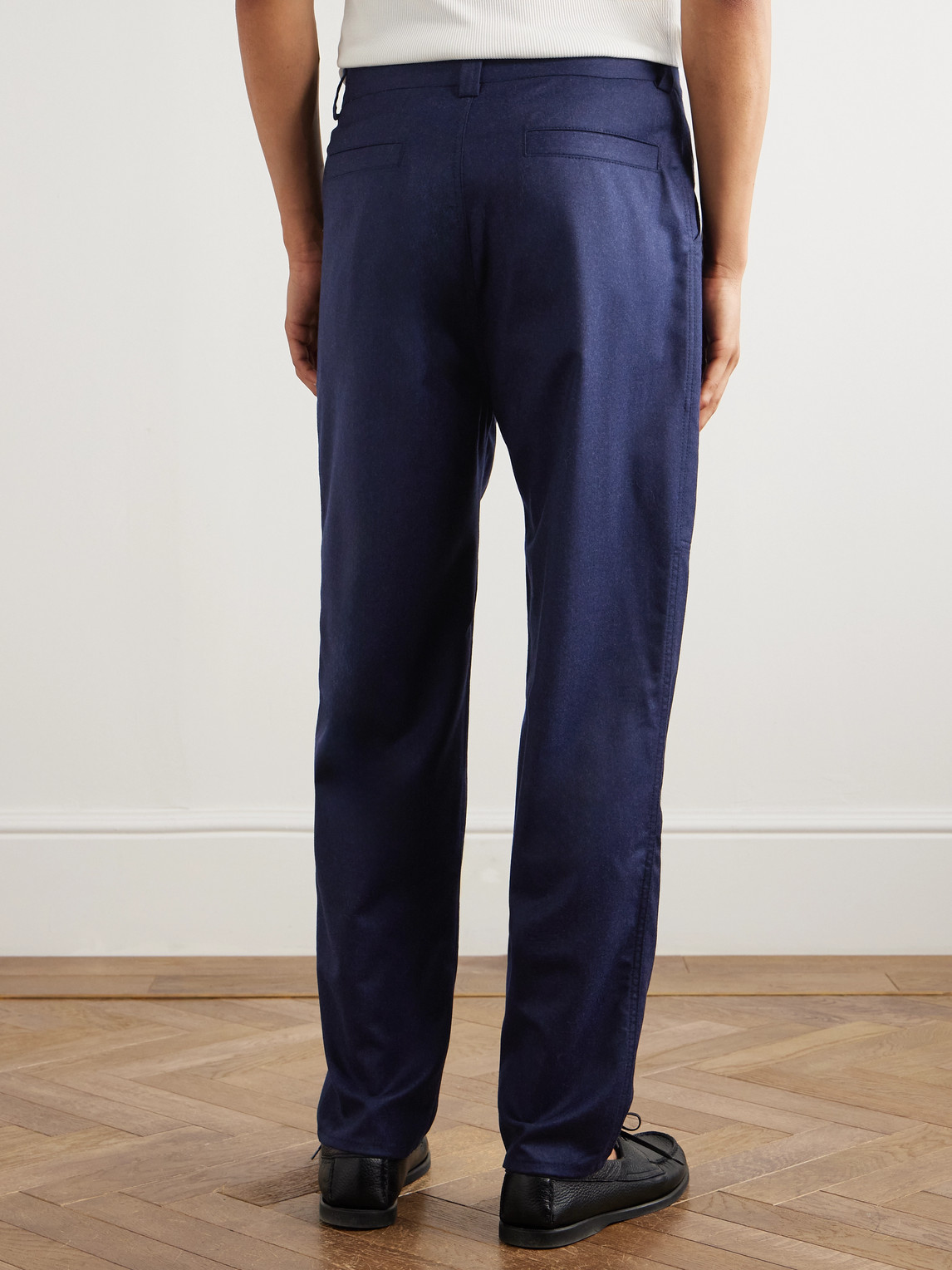Brunello Cucinelli Wide-leg Virgin Wool-felt Trousers In Blue