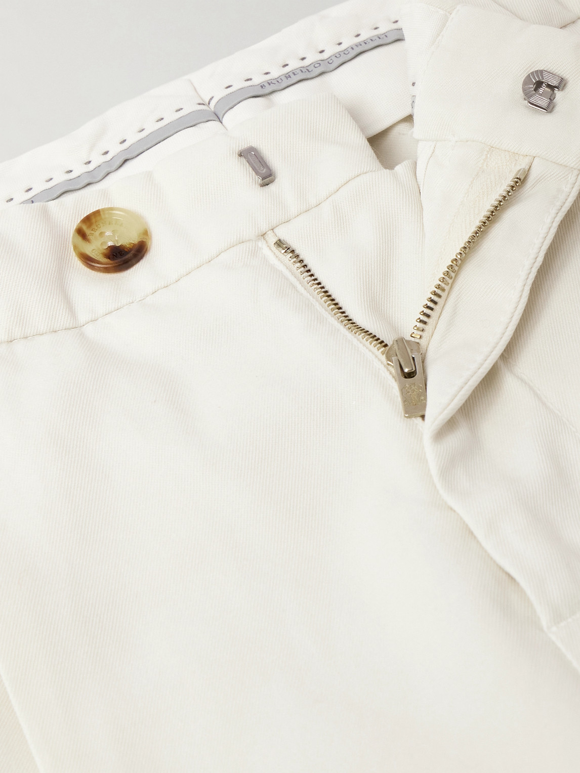 Brunello Cucinelli Straight-leg Pleated Cotton-twill Trousers