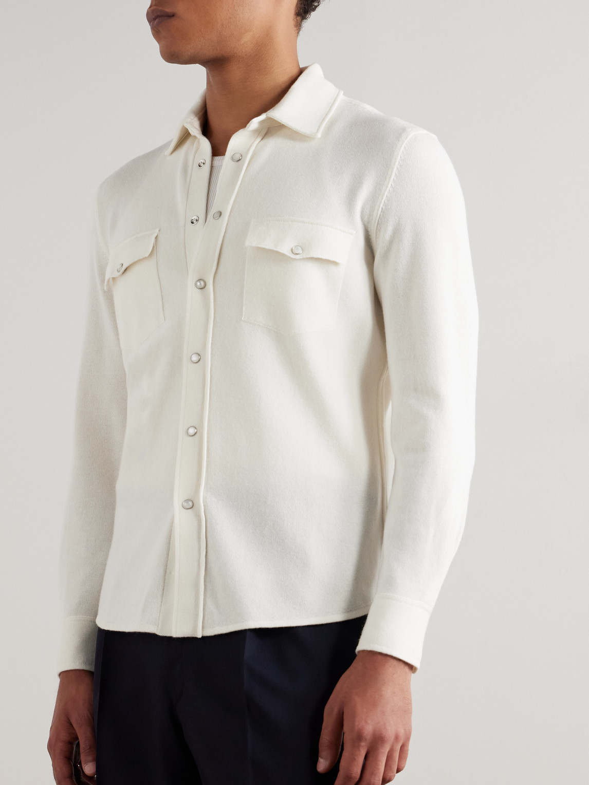 Brunello Cucinelli Men Shirt Jacket In White