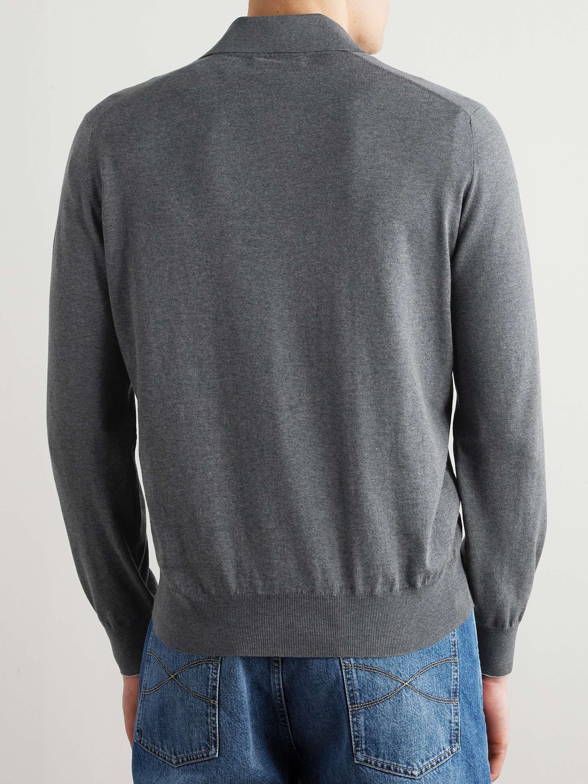 BRUNELLO CUCINELLI Knitted Cotton Polo Shirt