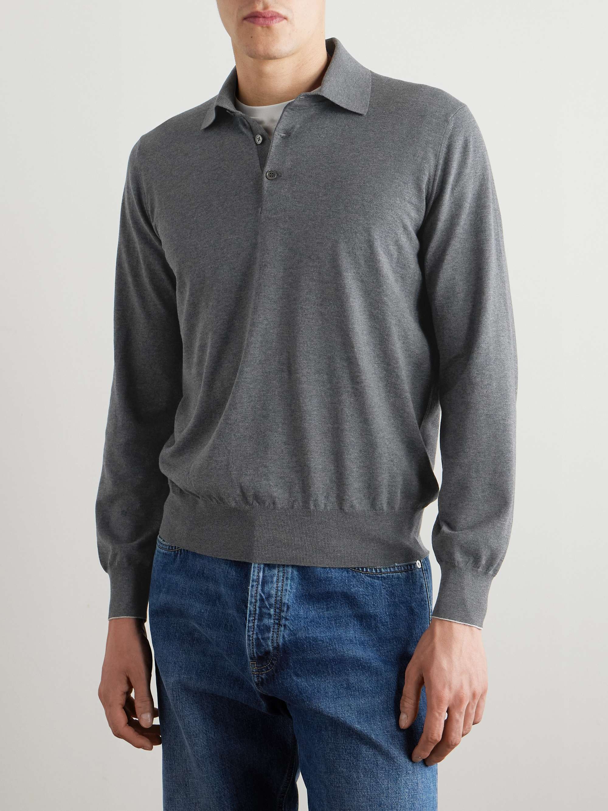BRUNELLO CUCINELLI Knitted Cotton Polo Shirt