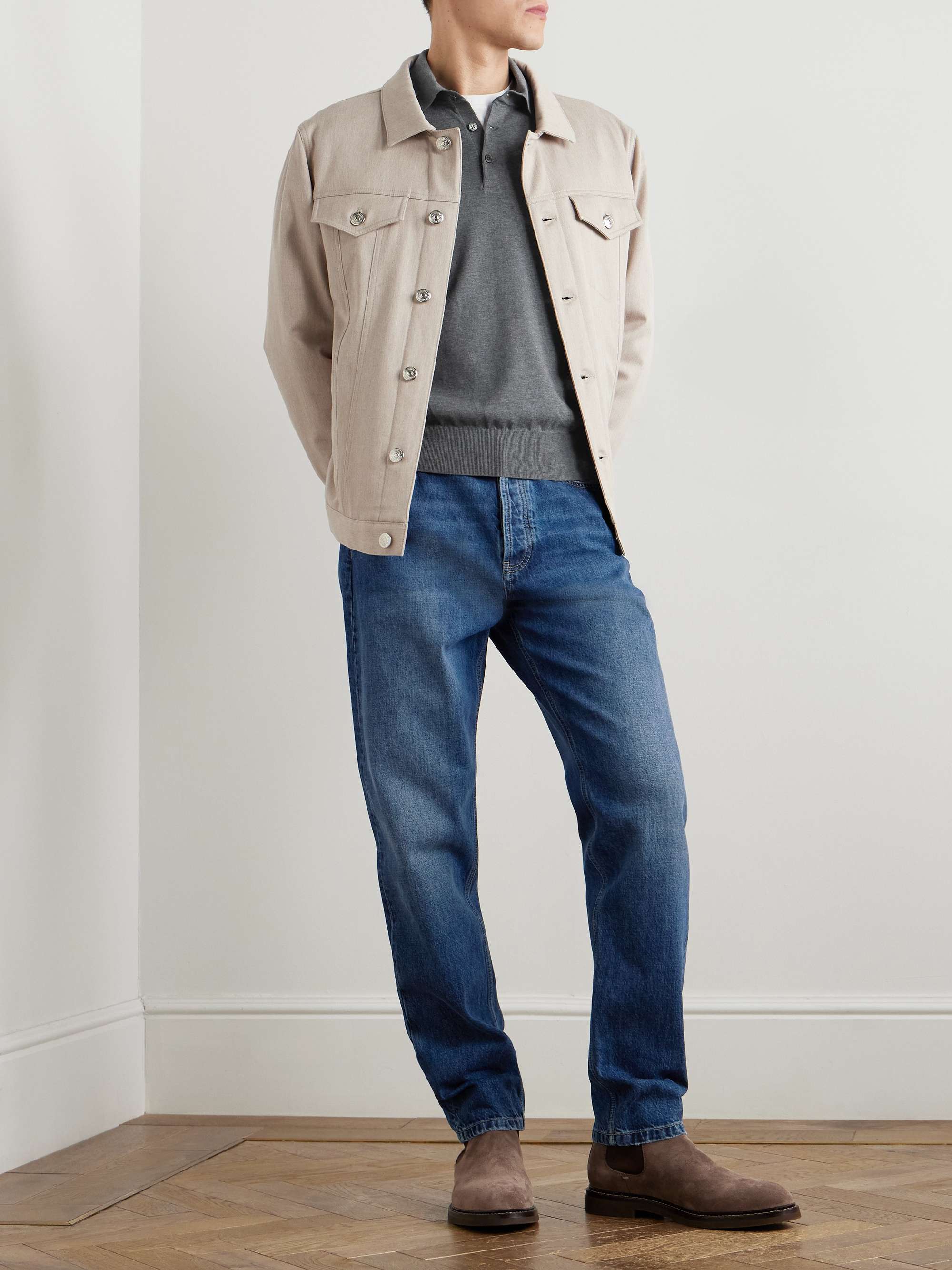 BRUNELLO CUCINELLI Knitted Cotton Polo Shirt
