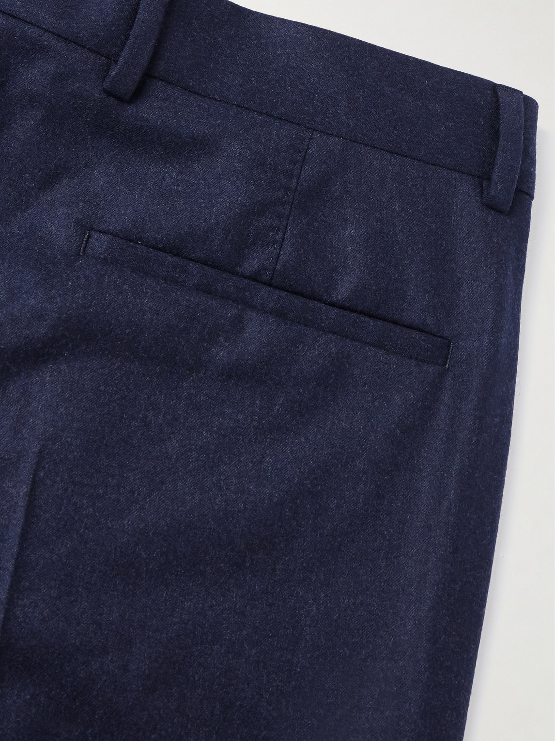 Brunello Cucinelli Straight-leg Pleated Wool-flannel Trousers In Blue