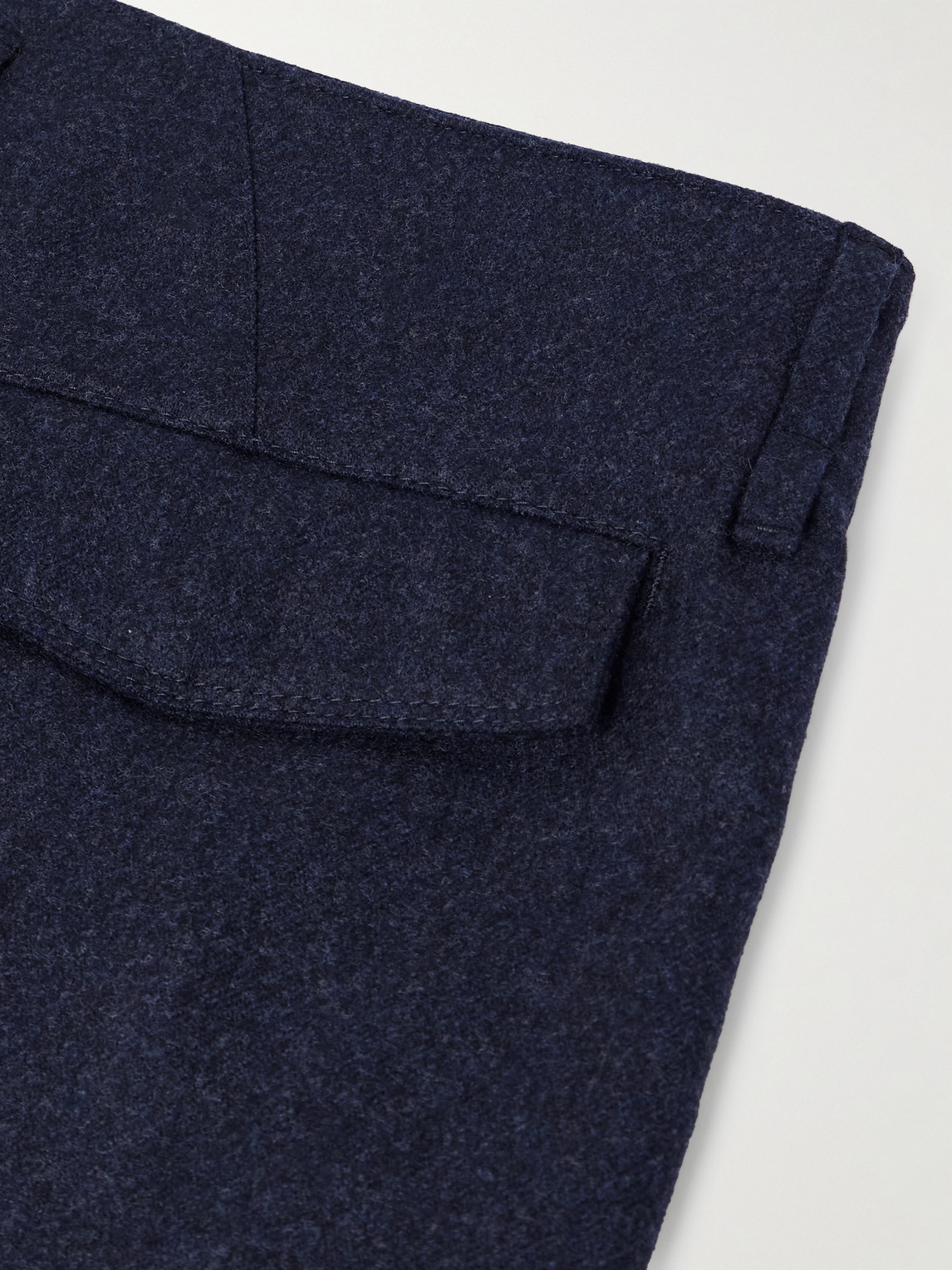 Brunello Cucinelli Tapered Brushed-wool Trousers In Blue