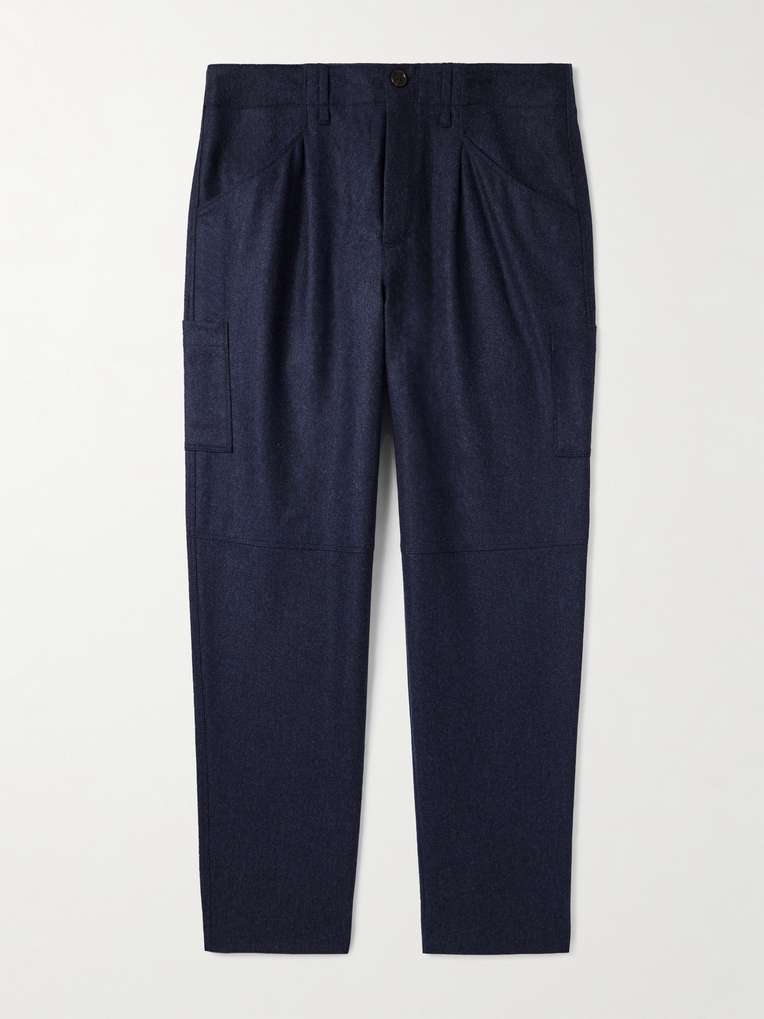 Brunello Cucinelli — Tapered Brushed-Wool Trousers