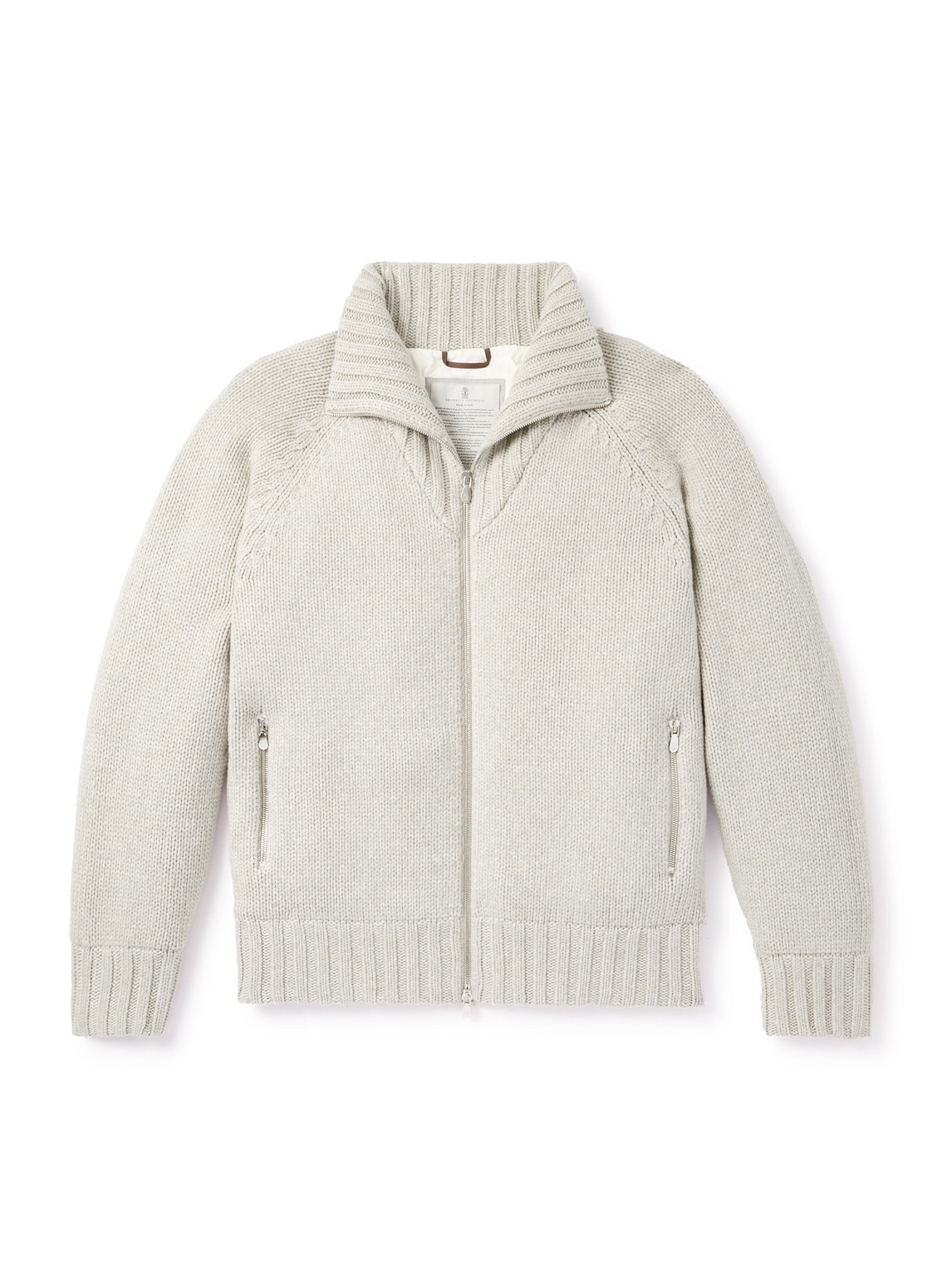 Cashmere Zip-Up Cardigan