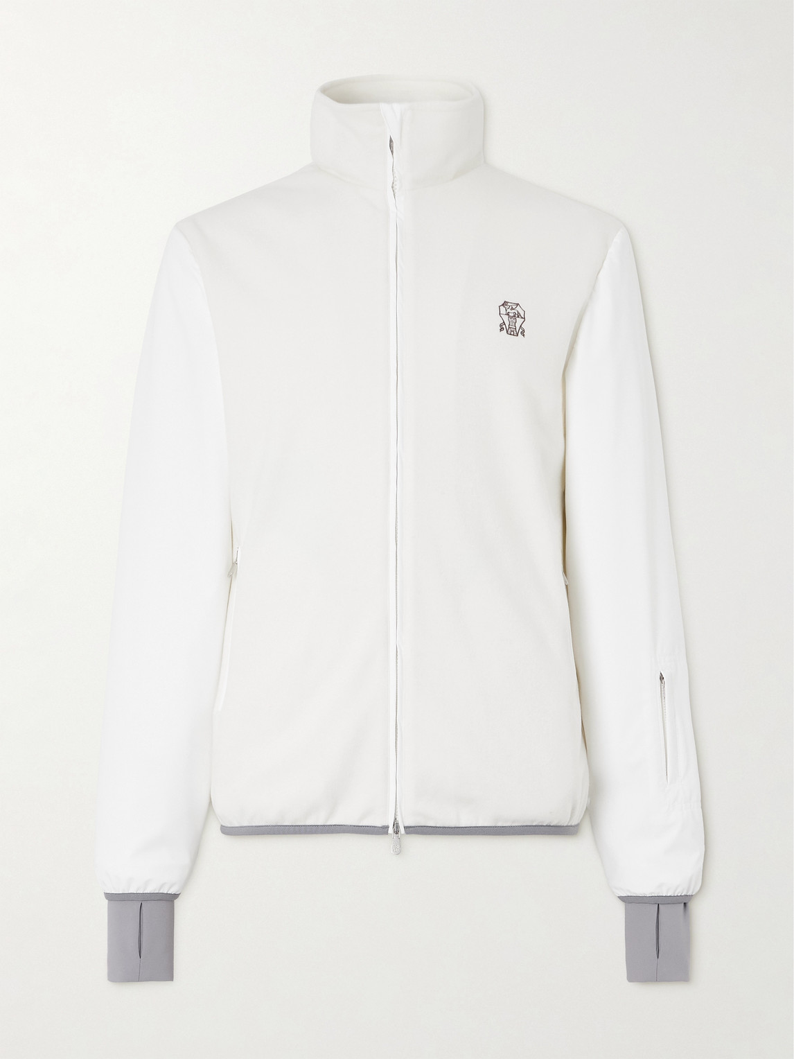 Brunello Cucinelli Logo-Embroidered Cashmere and Cotton-Blend hell ki Jacket - Men