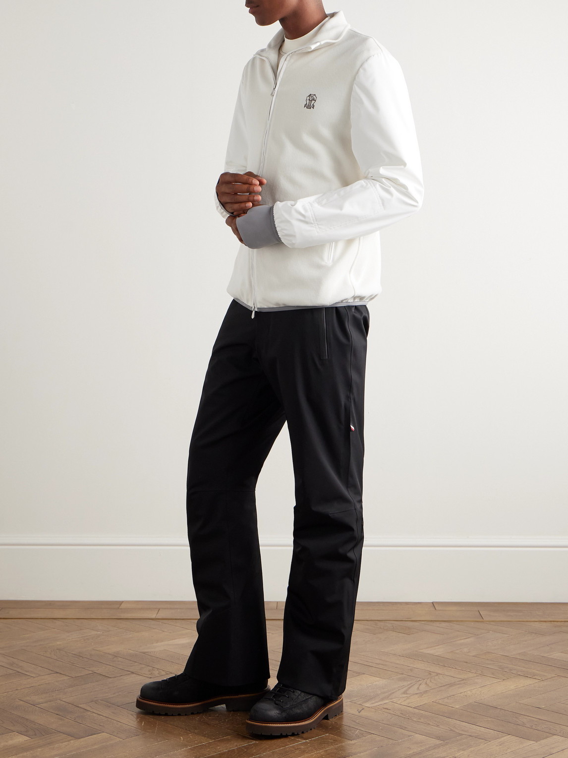 Logo-Embroidered Cashmere and Cotton-Blend Shell Ski Jacket — 2