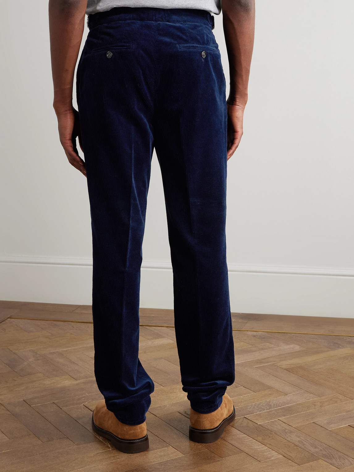 Brunello Cucinelli Straight-leg Pleated Cotton-corduroy Trousers