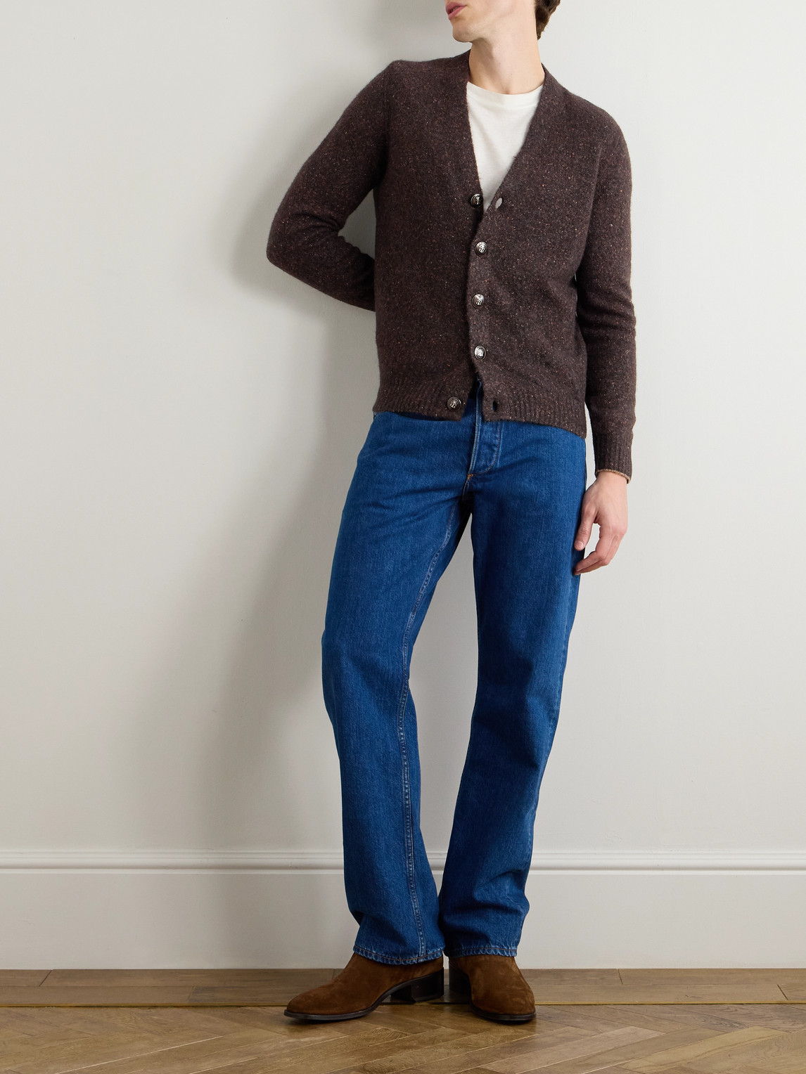 Brunello Cucinelli Knitted Cardigan In Brown