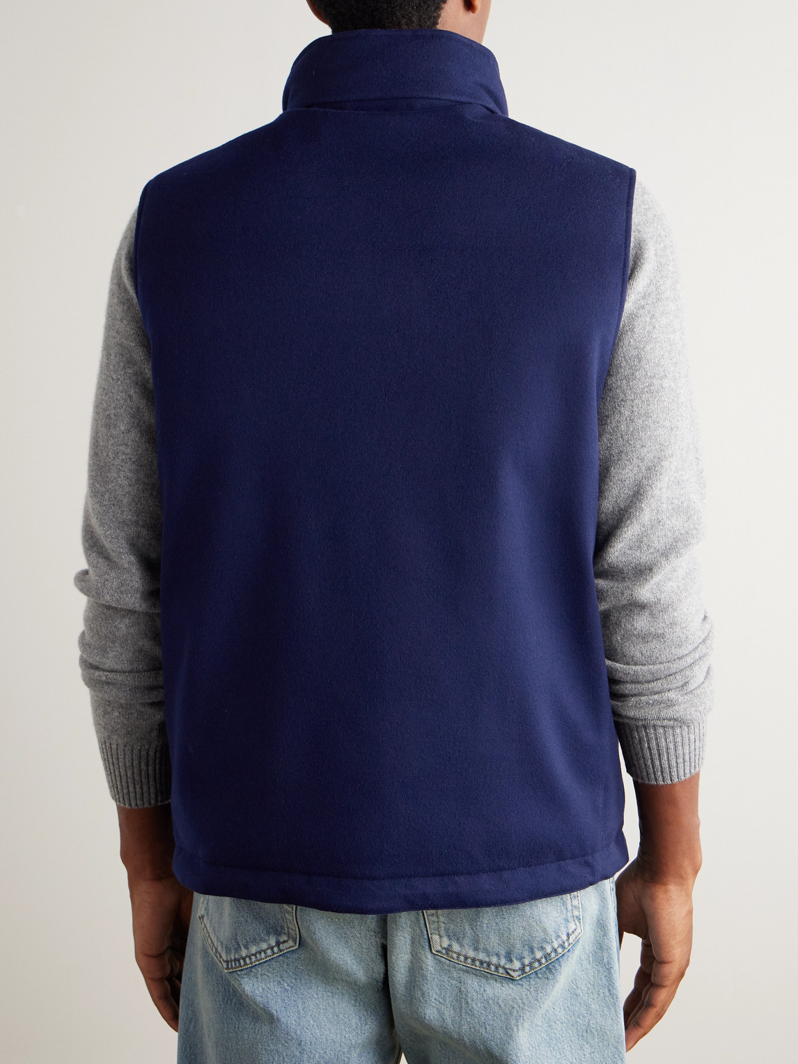 Brunello Cucinelli Wool-felt Down Gilet In Blue