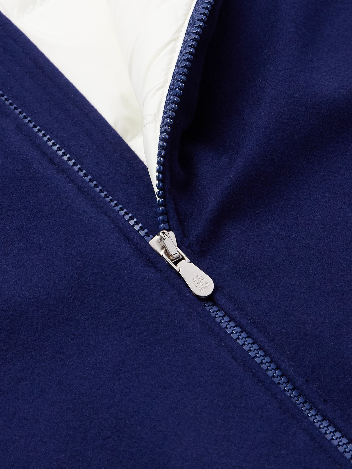 Brunello Cucinelli Wool-felt Down Gilet In Blue