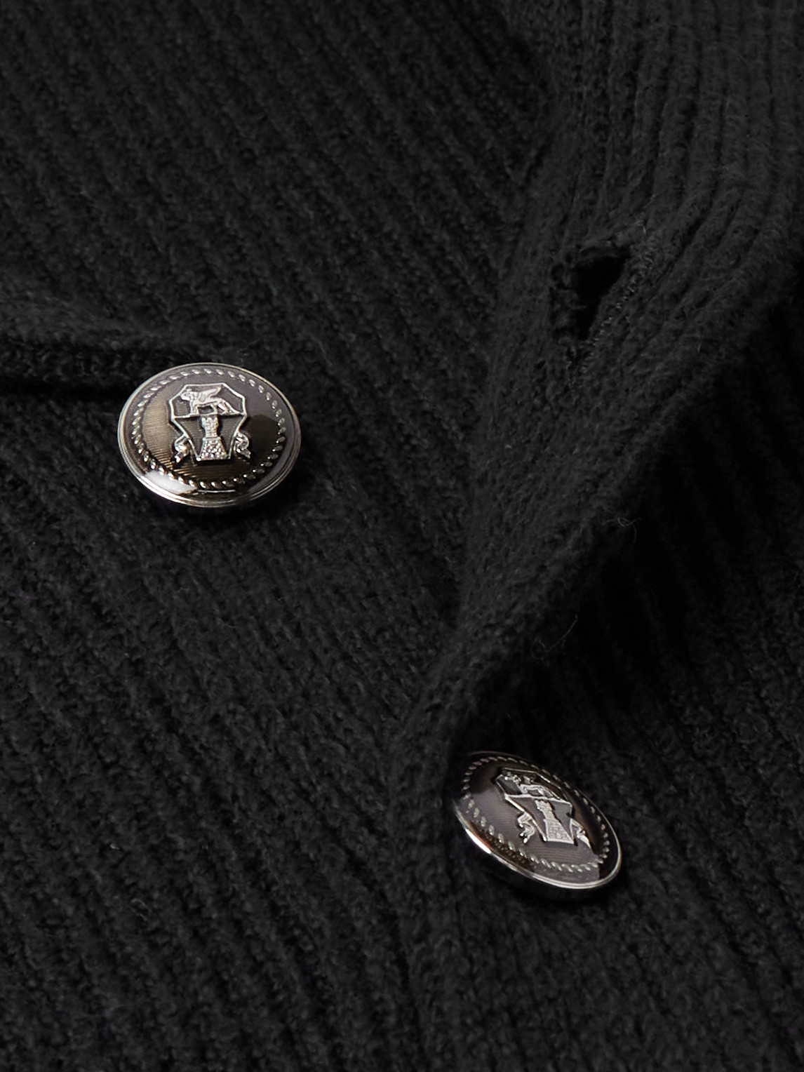 Brunello Cucinelli Shawl-collar Ribbed Cotton Cardigan In Black