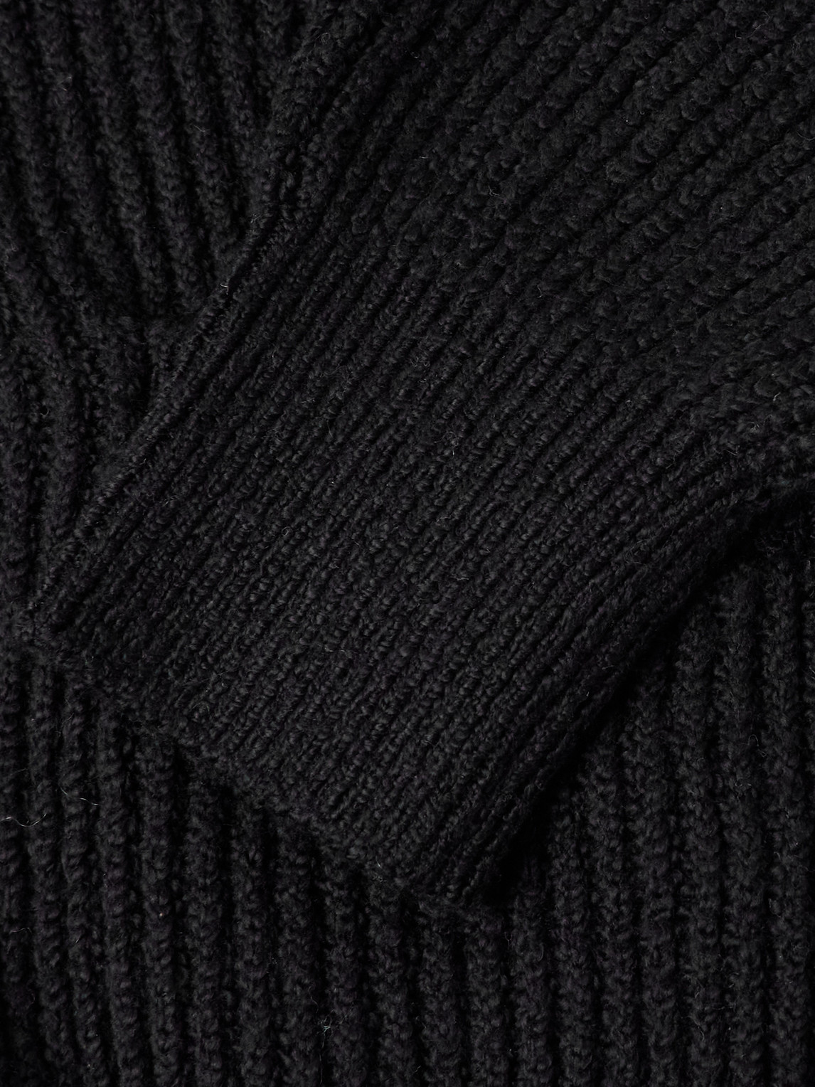 Brunello Cucinelli Shawl-collar Ribbed Cotton Cardigan In Black