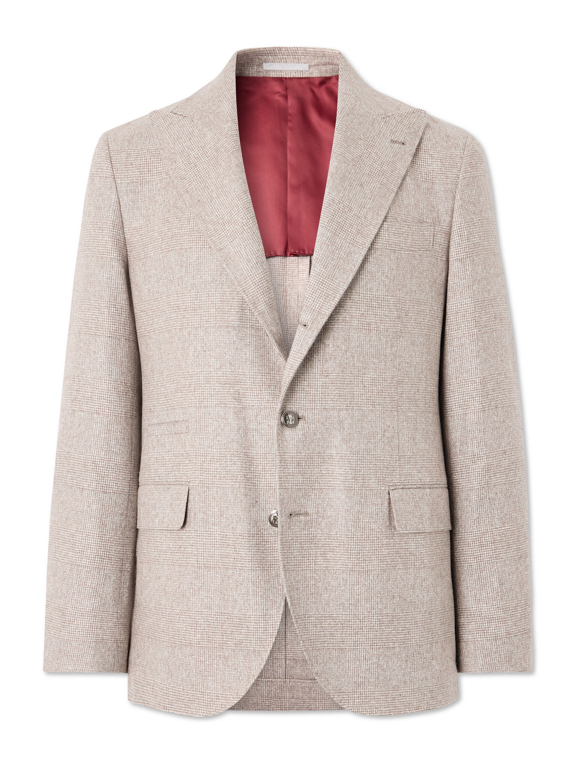 Prince of Wales Checked Silk, Wool and Cashmere-Blend Suit Jacket