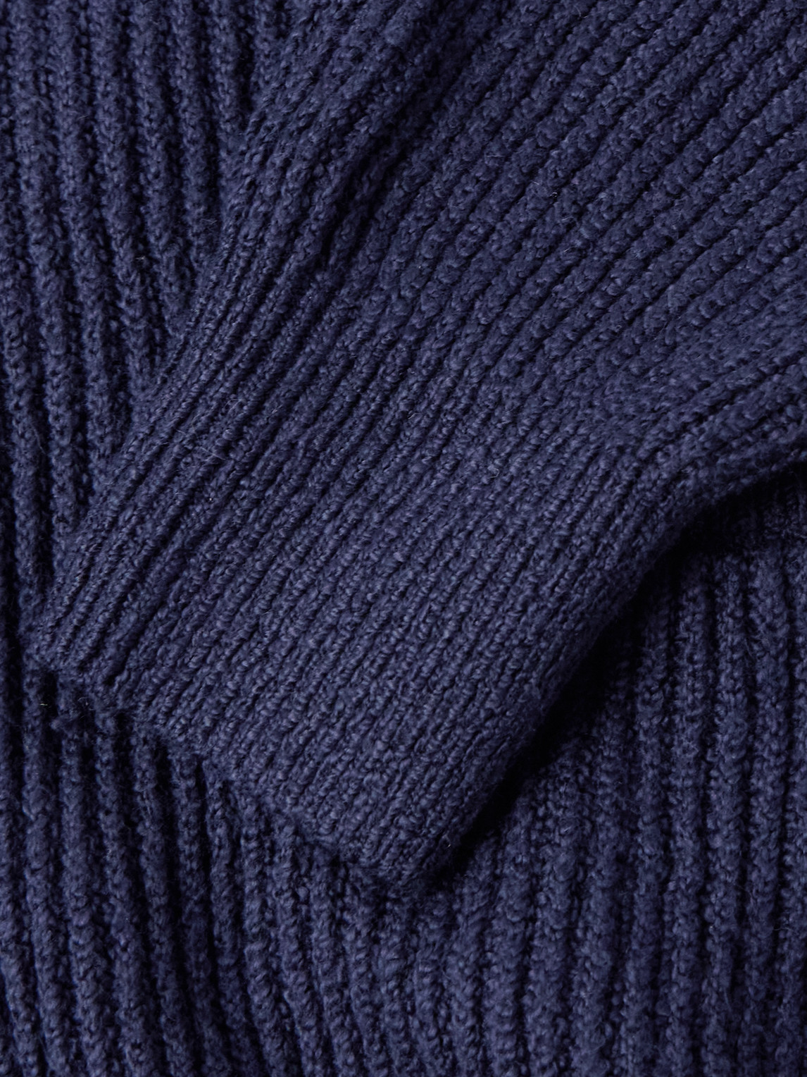 Brunello Cucinelli Shawl-collar Ribbed Cotton Cardigan In Blue