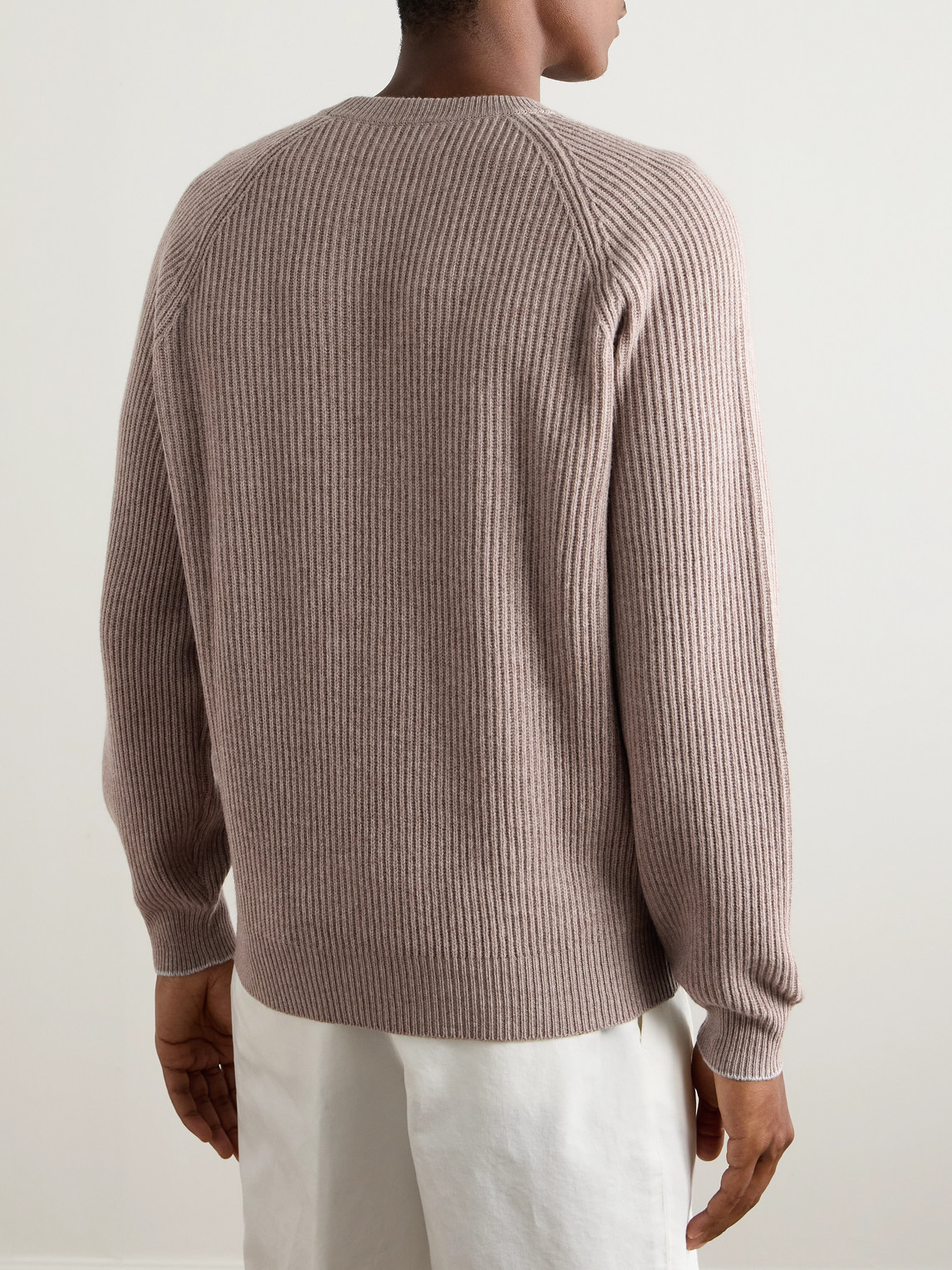  Brunello Cucinelli - Ribbed Cashmere Sweater - Men - Neutrals - It 48 