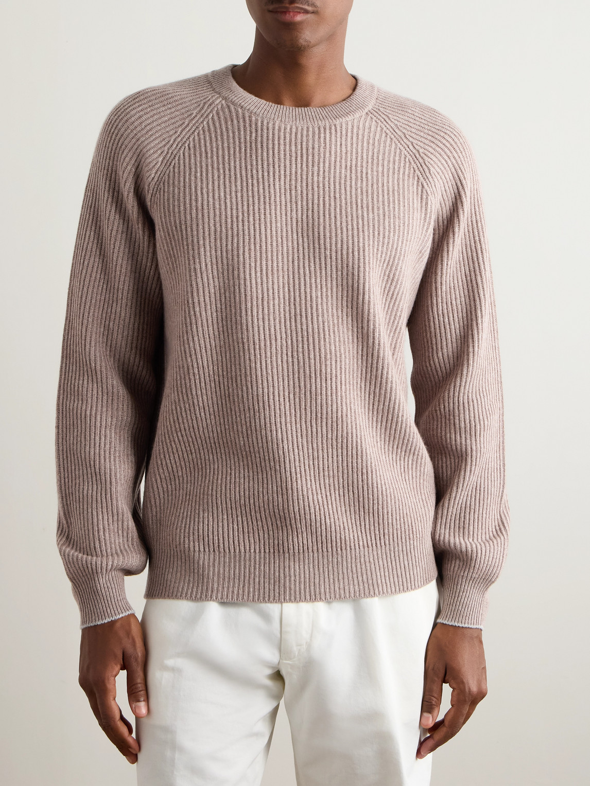  Brunello Cucinelli - Ribbed Cashmere Sweater - Men - Neutrals - It 48 