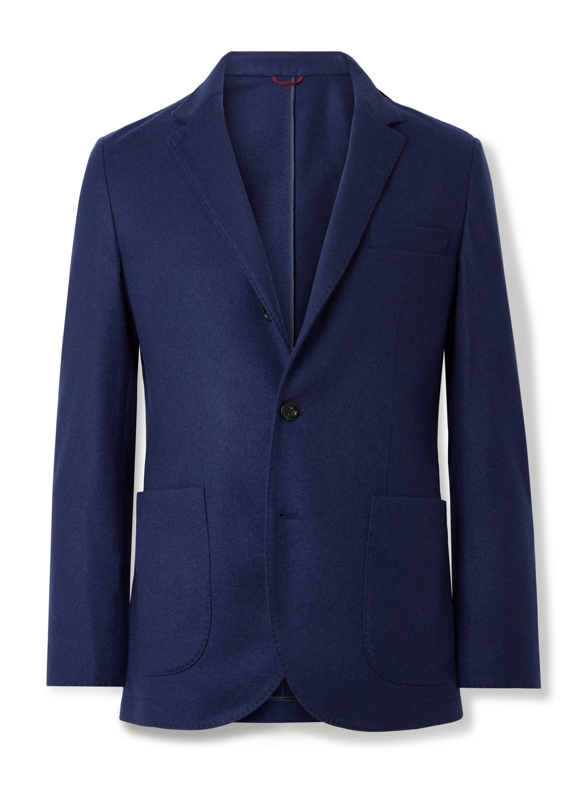 Brunello Cucinelli Unstructured Mélange Cashmere-jersey Blazer In Blue