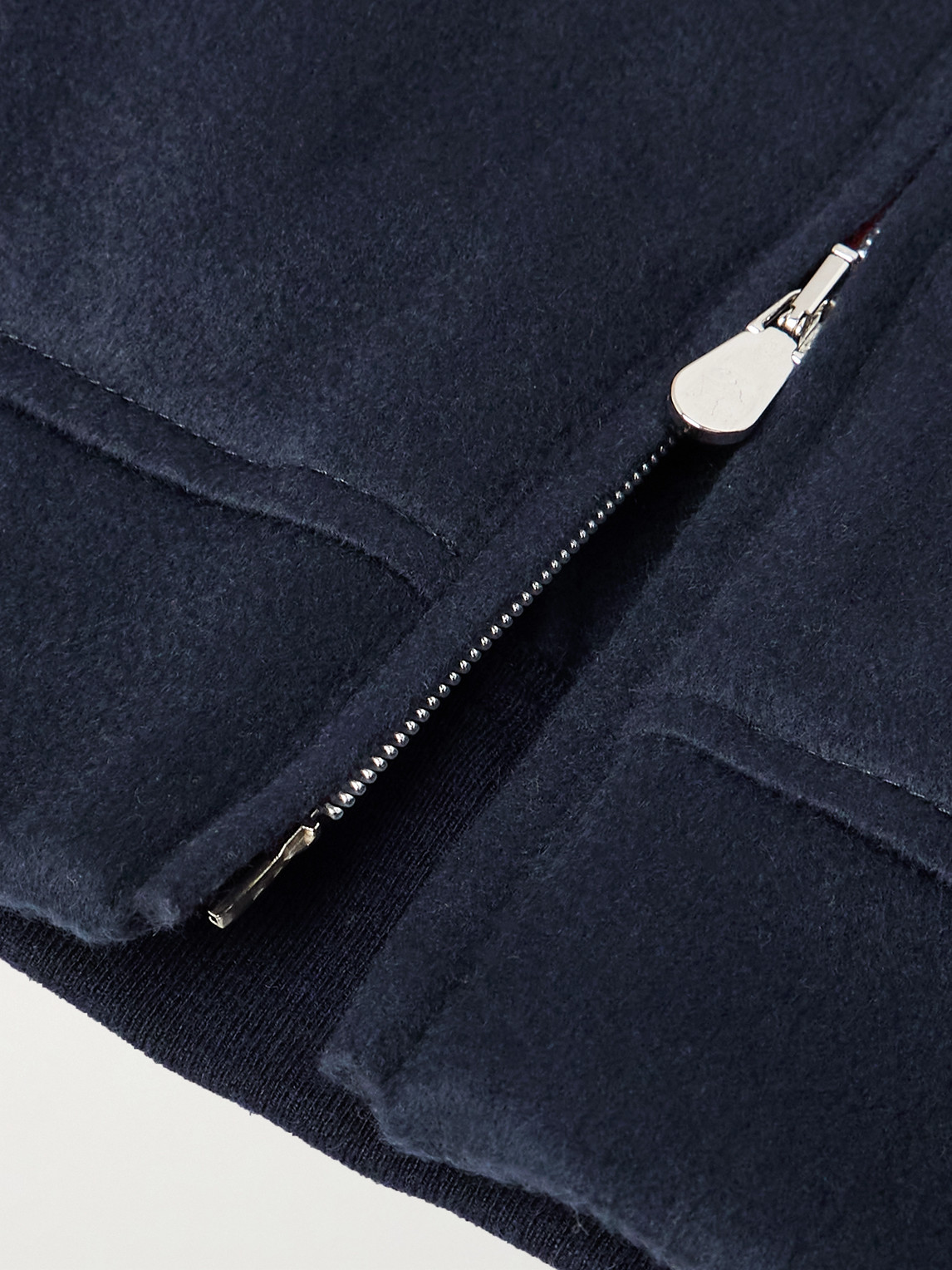 Brunello Cucinelli Cashmere Bomber Jacket In Blue