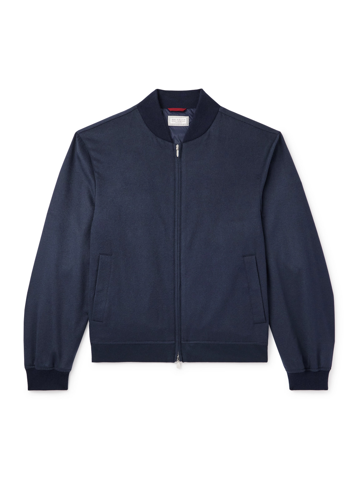 Brunello Cucinelli Cashmere Bomber Jacket In Blue
