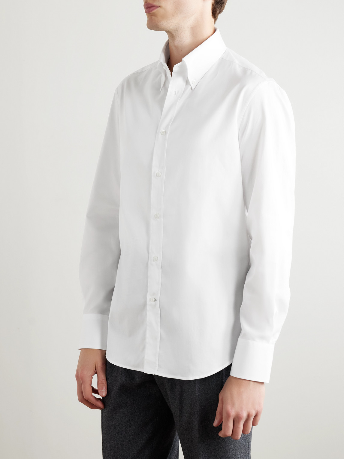 Brunello Cucinelli Poplin Shirt In White