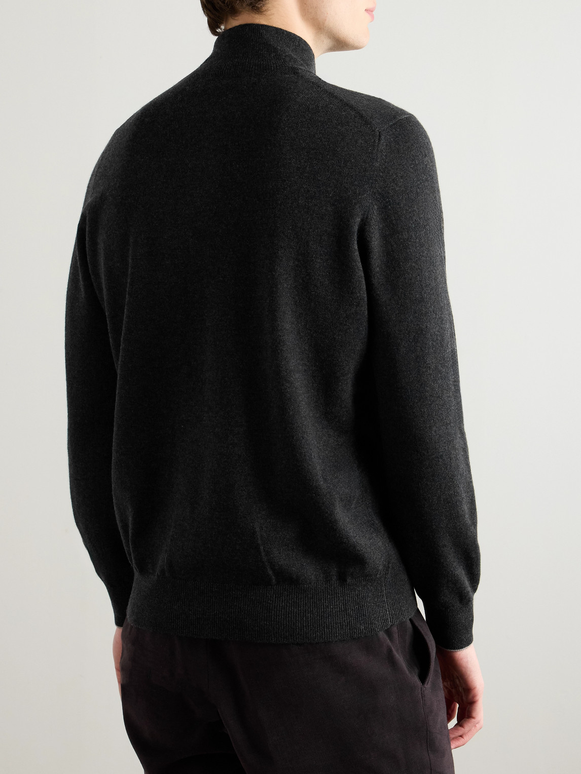 Brunello Cucinelli Cashmere Quarter-zip Sweater In Gray