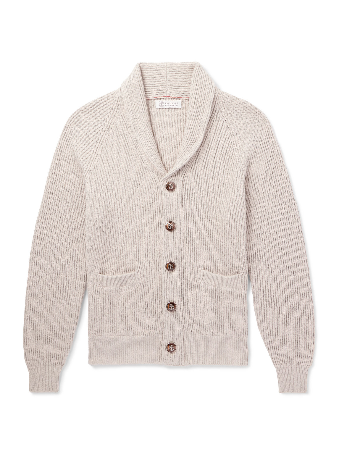 Brunello Cucinelli – Shawl-Collar Ribbed Cotton Cardigan