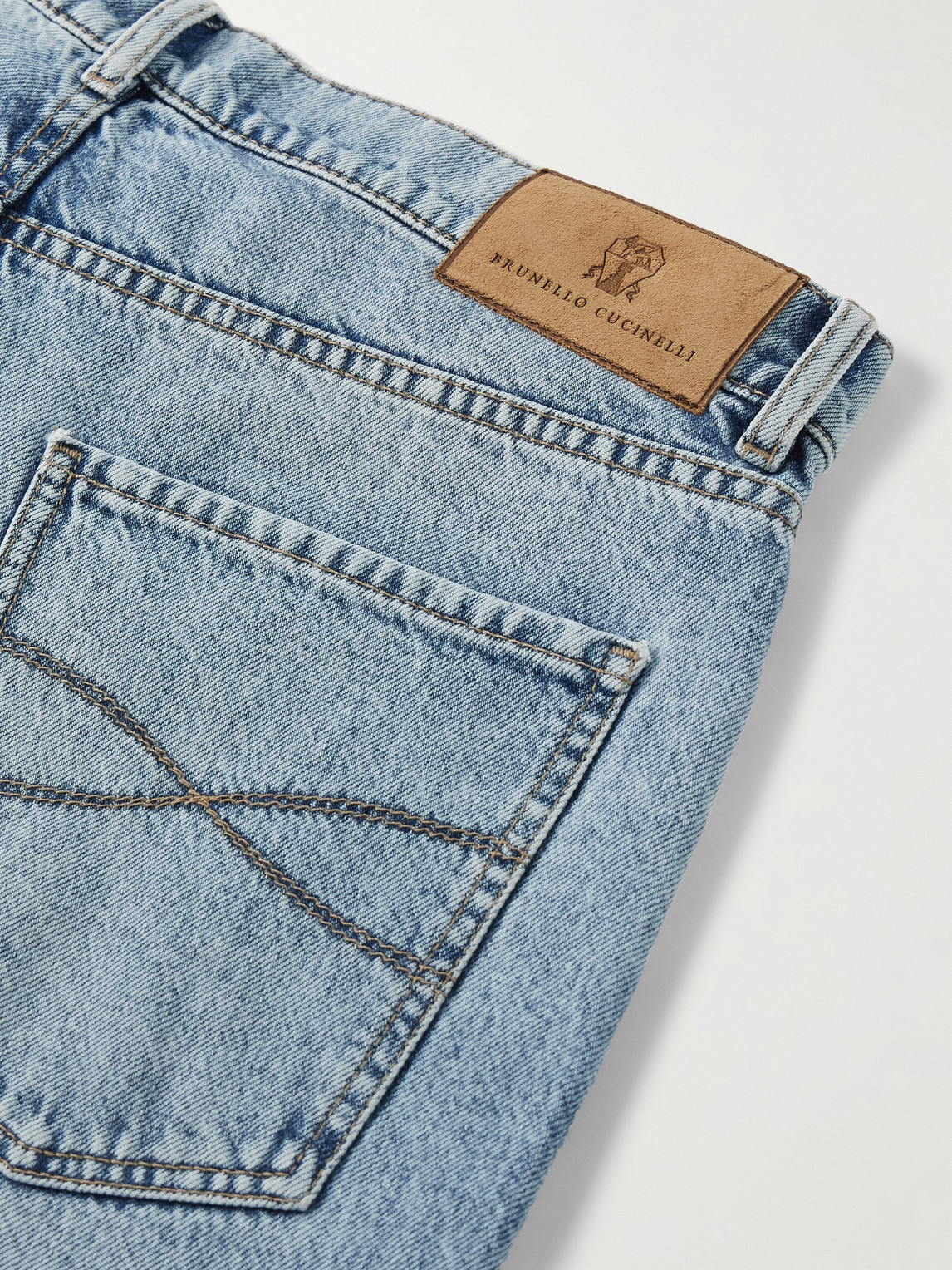 Brunello Cucinelli Stone Wash Traditional Fit Jean In Blue