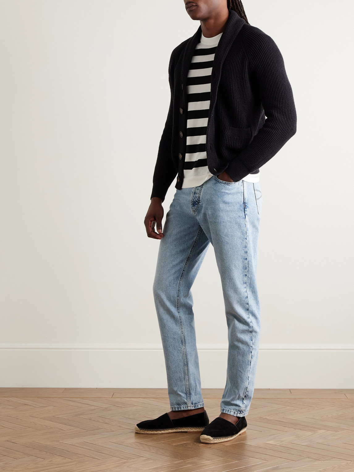 Brunello Cucinelli Stone Wash Traditional Fit Jean In Blue