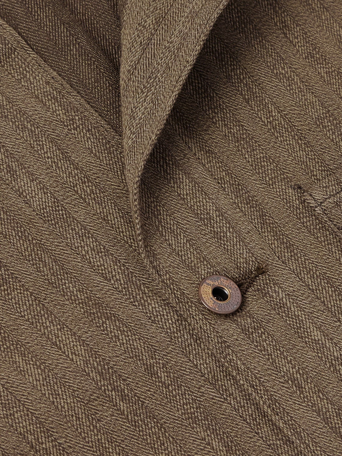 Rrl Waterford Herringbone Cotton Shirt Jacket In Brown