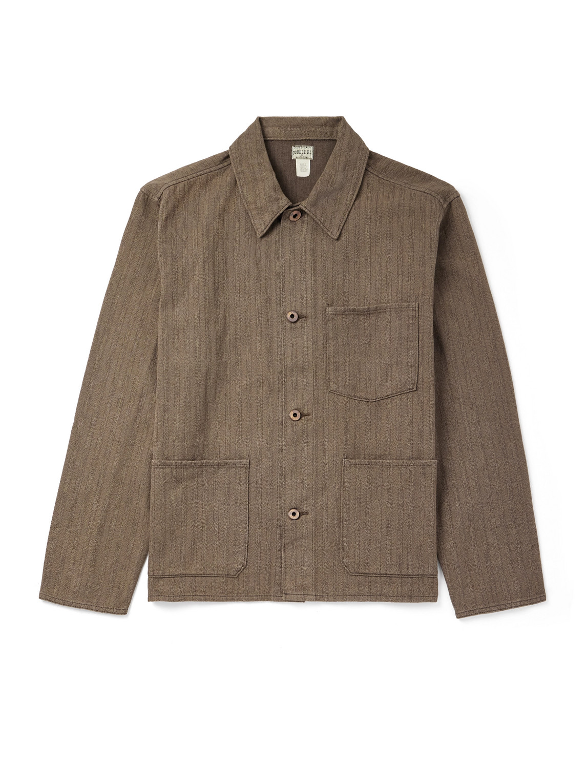 Rrl Waterford Herringbone Cotton Shirt Jacket In Brown
