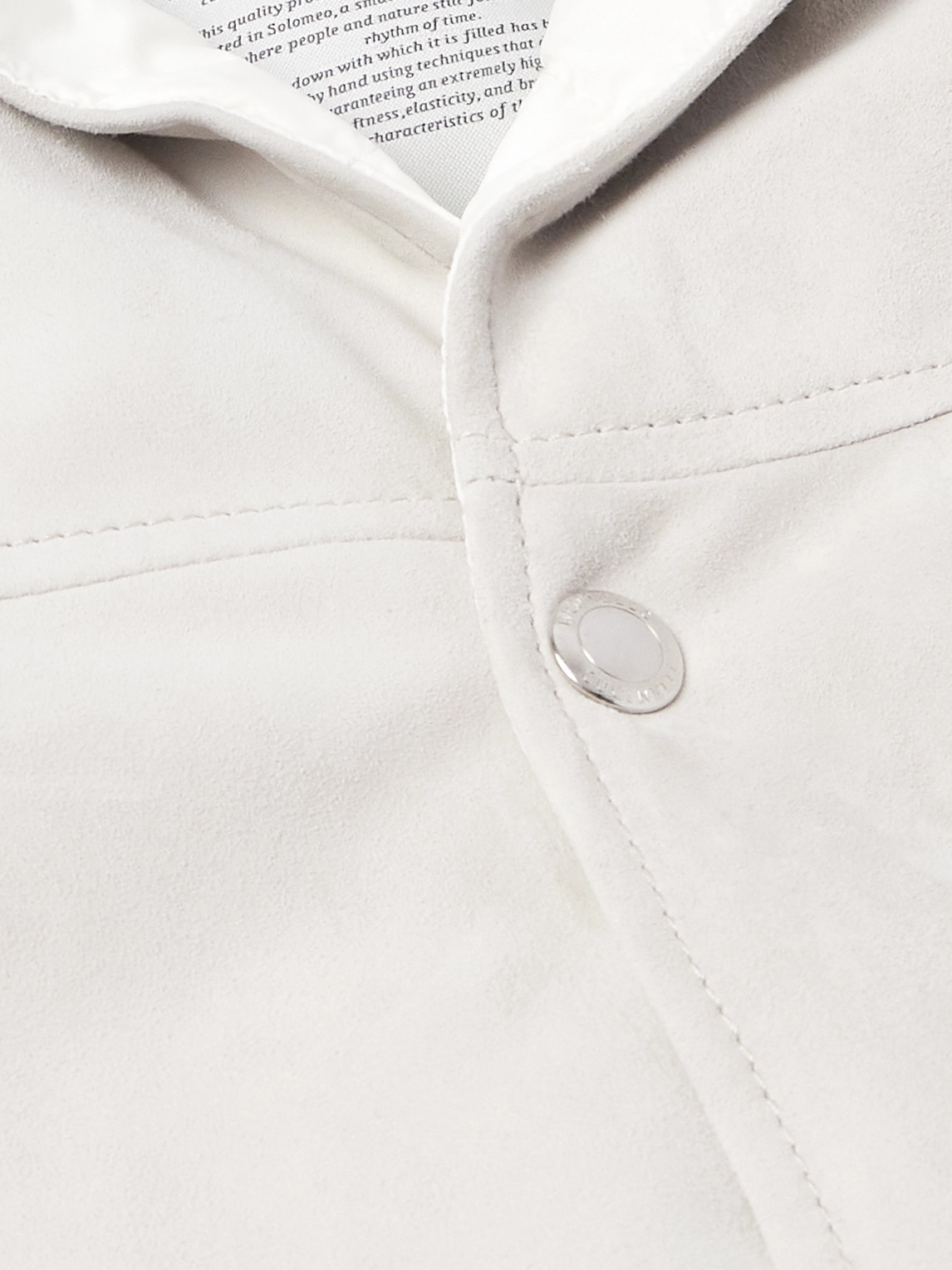 Brunello Cucinelli Suede Down Vest In White